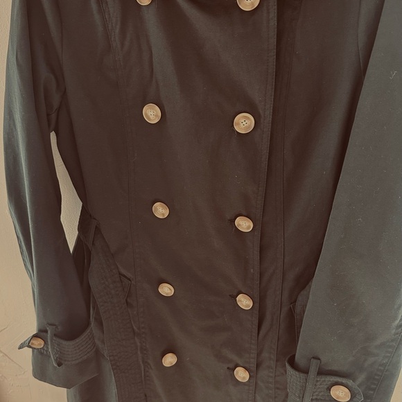 Rachel Zoe Black Double-Breasted Trench Coat, Women’s Large - Picture 3 of 10